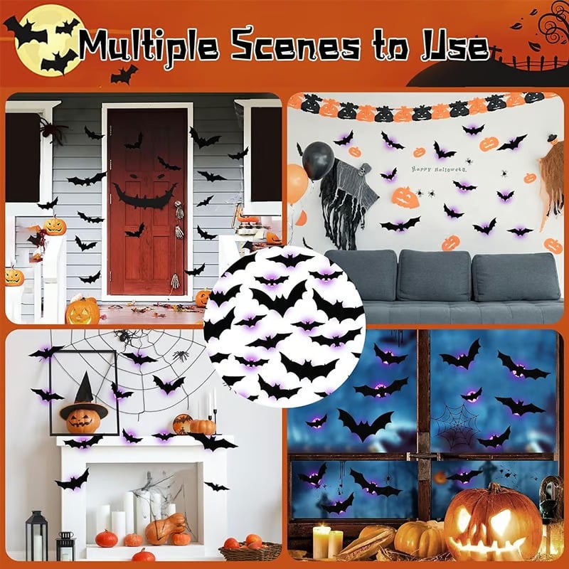 💥💥🦇 Halloween 3D illuminated bats