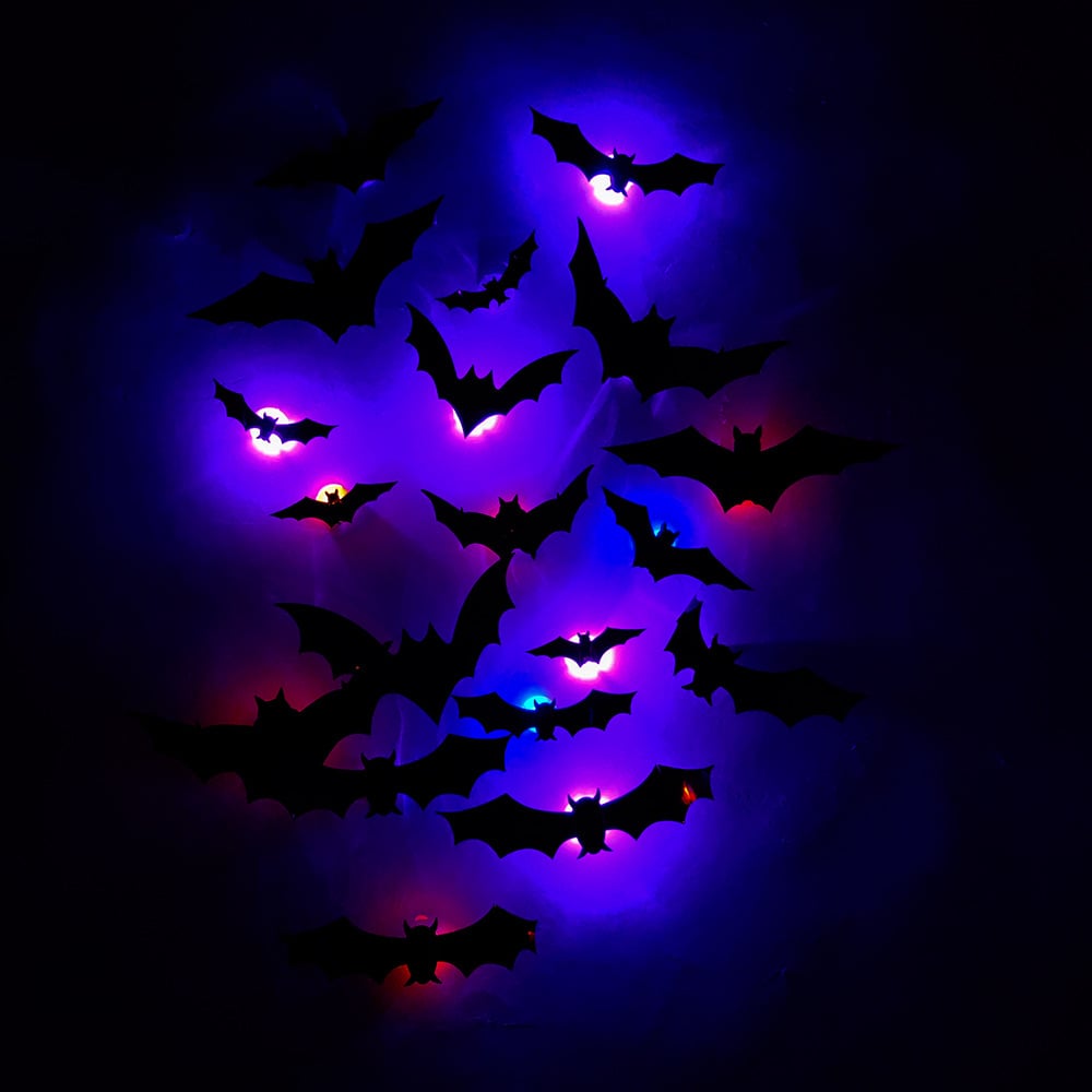 💥💥🦇 Halloween 3D illuminated bats