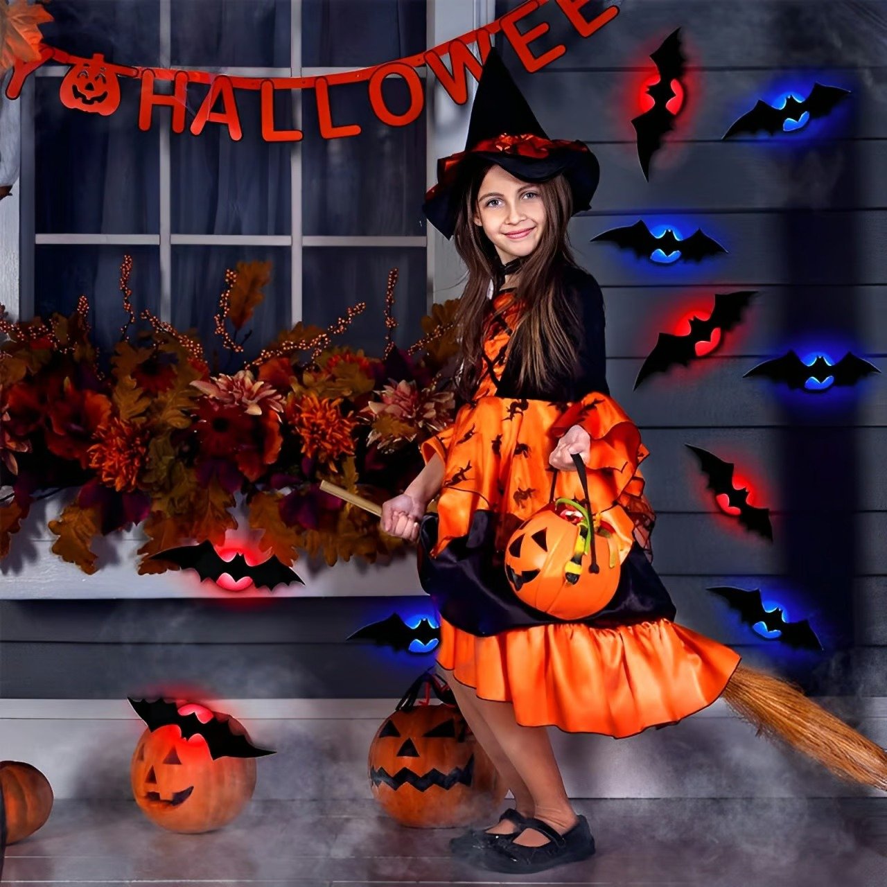 💥💥🦇 Halloween 3D illuminated bats