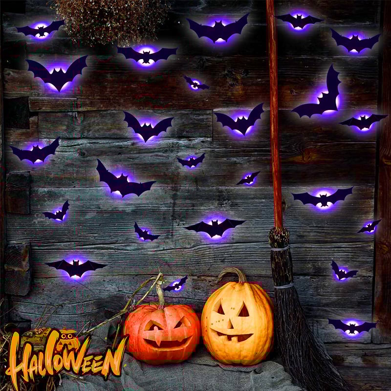 💥💥🦇 Halloween 3D illuminated bats